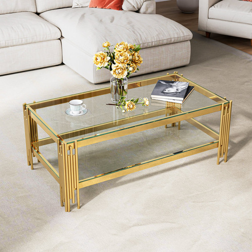 Mesa De Centro Con Tapa De Cristal Westco Rectangular