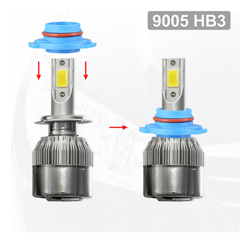 2 Zócalos De Bombillas De Faros Led 9005 Hb3 Universal Auto
