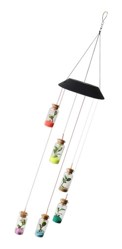 Imagen 7 de 8 de 6led Cambiante De Color Solar Botella De Deseo Viento Campan