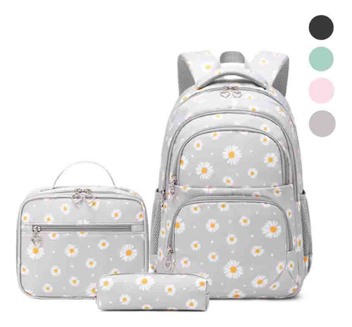 Kit De Mochila Escolar Para Mujer, Loncheras De 3 Piezas