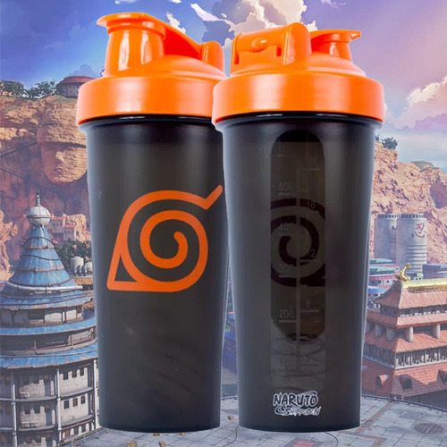 Shaker Naruto Sasuke Sharingan 650ml Termo Mezclador Naranja Konoha