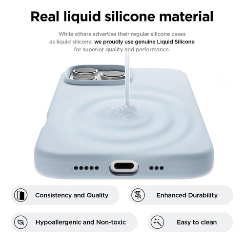 Case Soft Premium Mist Blue Para iPhone 16 Pro Max + Micas