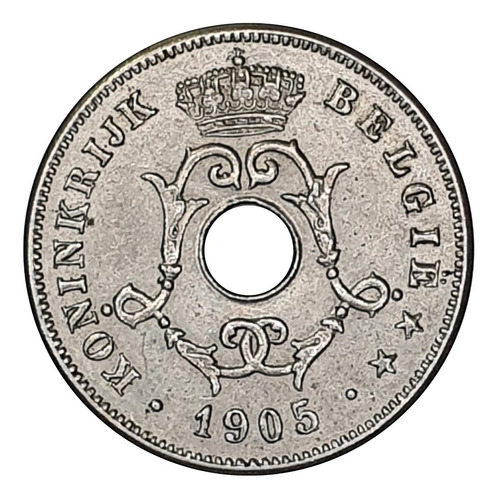 Ch C / Bélgica, 10 Centimes 1905 Leopoldo || Km53
