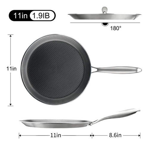 Sartén Antiadherente De Acero Inoxidable 11 Para Crepas
