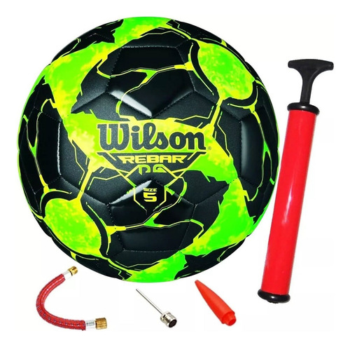 Pelota Wilson Nº5 De Fútbol 11 + Inflador + Pinchos - El Rey