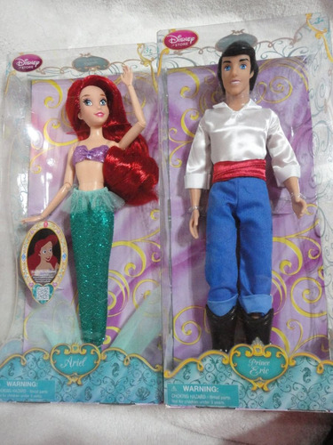 Ariel E Eric Princesa Disney Bonecos Articulados 30 Cm