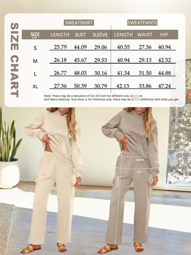 Conjunto De 2 Piezas Mujer Invierno, Sudadera Y Pantalones