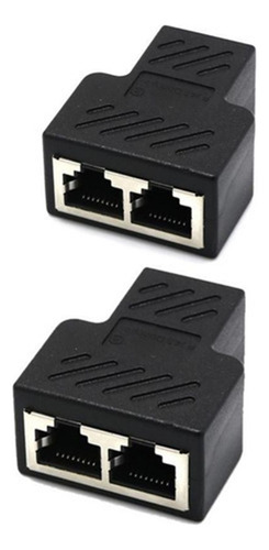 A 2 Uds Rj45 Divisor Adaptador Ethernet 8p8c Conector 1a