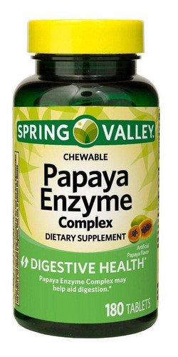 Enzima Digestiva Complexo Papaya Spring Valley® 180 Tab