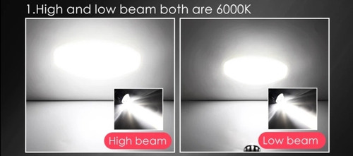 Imagen 4 de 7 de Ampolleta Led H4 Con Lupa -led Csp- Luz Blanca - Moto