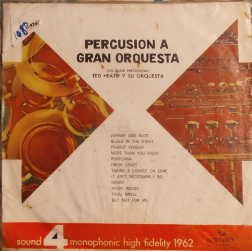 Vinilo Lp De Ted Heath Percusion A Gran Orquesta (xx761