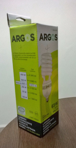Foco Ahorrador Espiral 65w Argos 8900060