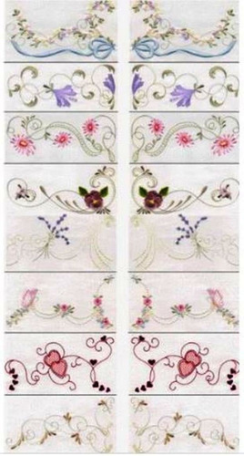 Matriz Bordado Espelhados Florais Toalhas