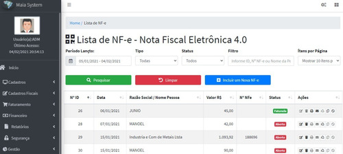 Sistema Web Estoque / Fábrica / Pdv Nf-e / Nfs-e / Nfc-e