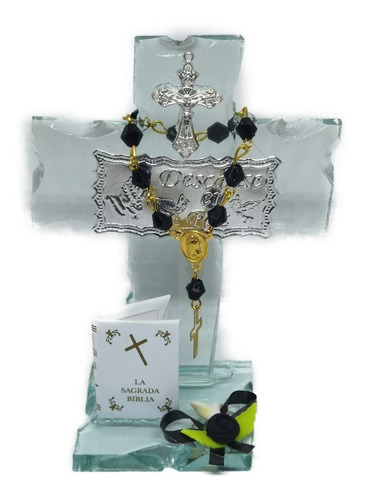 Cruz De Cristal Para Funeral Descance En Paz 5 Pz.