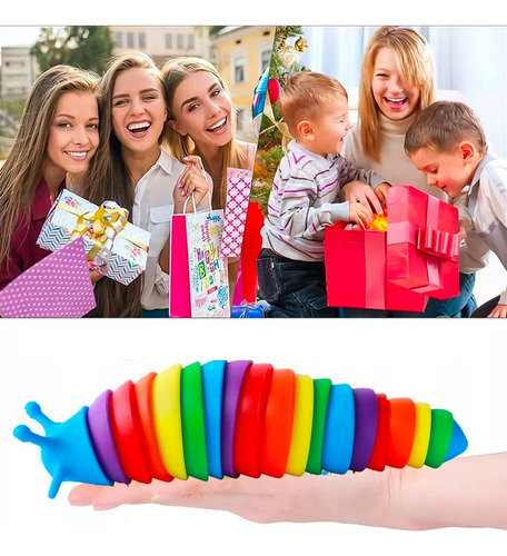 Gusano Sensorial Juguete Antiestres Para Niños Adultos 6 Pzs