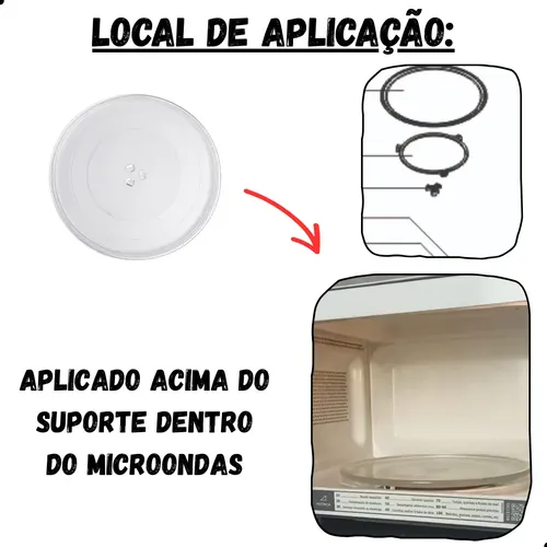 Prato de vidro Microondas Electrolux Mto30 Mt30s Me21s Me21g Me18s