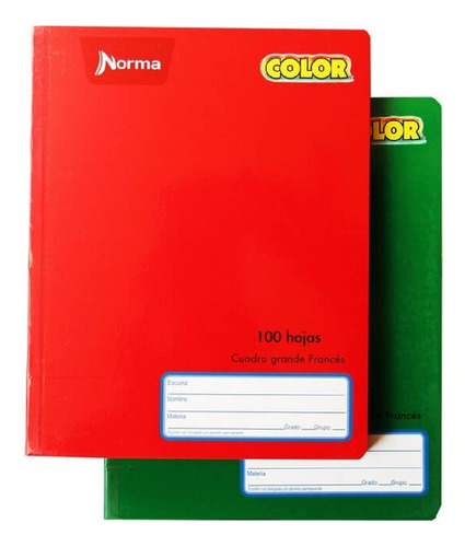 2 Cuadernos Cosidos Forma Francesa Norma Cuadro Grande 7mm