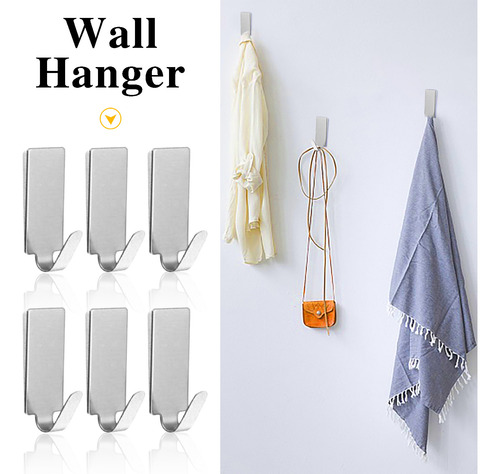 Gancho De Pared Autoadhesivo De Acero Inoxidable Para Uso Do