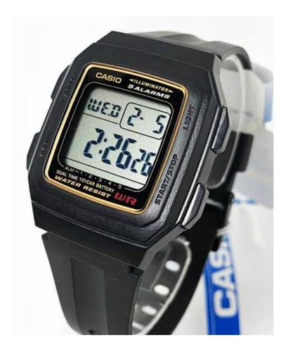 Relógio Masculino Digital Casio F-201wa-9adf - Preto + Nf