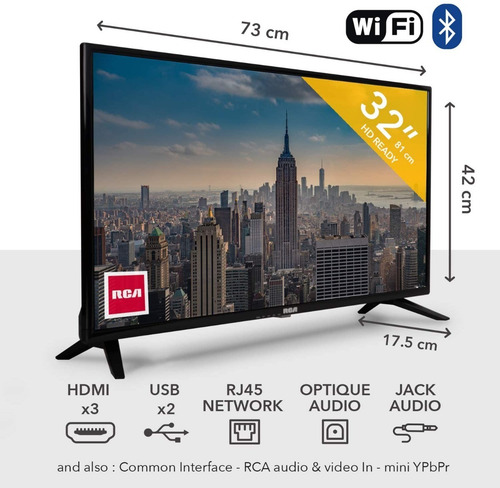 Imagen 2 de 7 de Smart Tv Televisor 32 Pulgadas 3d Rca Android Netflix Wifi