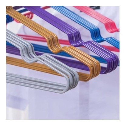 Imagen 2 de 6 de Pack X50 Perchas Infantil Acero Con Goma Antideslizante 30cm