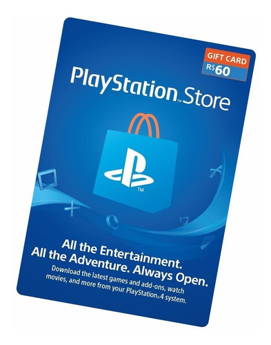 Cartão Psn Playstation Store Brasil 60 Reais Psn Imediato