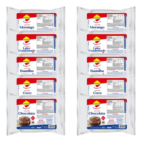 Mistura Pudim Diet Lowçucar 200g Sabores Variados Kit Com 10
