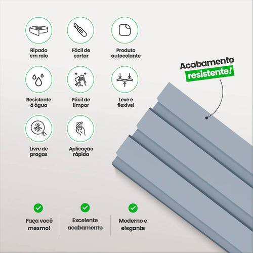 Meu Rodapé Painel Ripado Laminado 10x1 10m Leve E Versátil