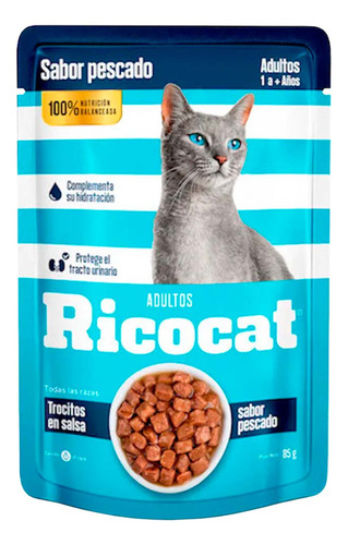 Comida Húmeda Para Gato Ricocat Pescado 85gr