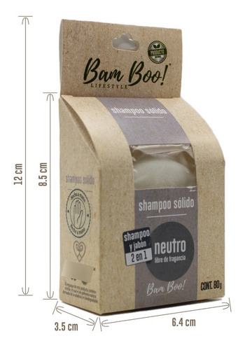 Barra Limpiadora Neutro 2 En 1 80 Gr Bam Boo! Lifestyle