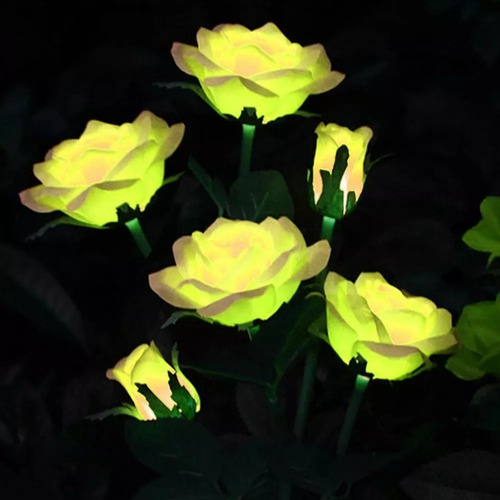 2 Juegos De Luces Solares Para Jardín, Flores Al Aire Libre