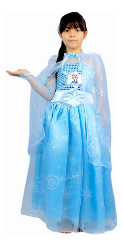 Vestido De  Frozzen Con Capa (elsa)