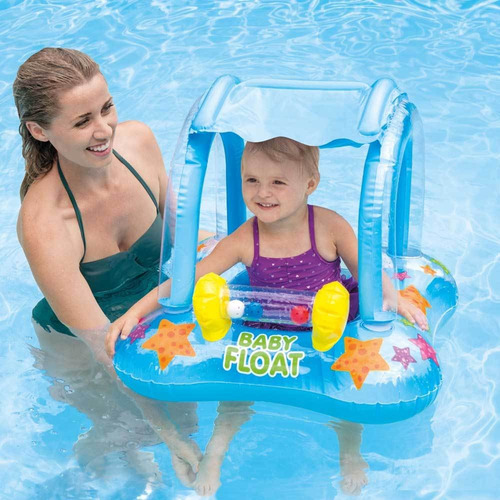 Inflable Salvavidas Andadera Con Techo Para Bebe Intex