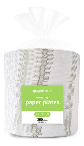 Platos De Papel Basics Everyday, 8 Pulgadas, Desechables, 20