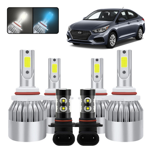 Kit De Focos Led 9005 9006 Para Hyundai Accent 18 2019 2020