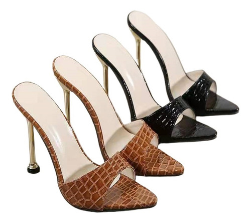Sandalias De Tacón Alto Con Tiras For Mujer
