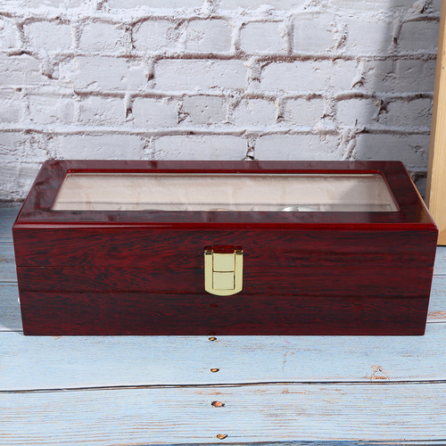 Reloj De Madera Con Pantalla De 5 Rejillas, Ventana Transpar