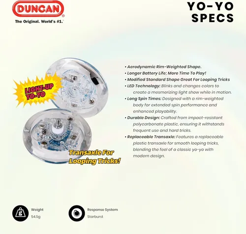 Yoyó Con Iluminación Led Limelight De Duncan Toys, Nivel Pri