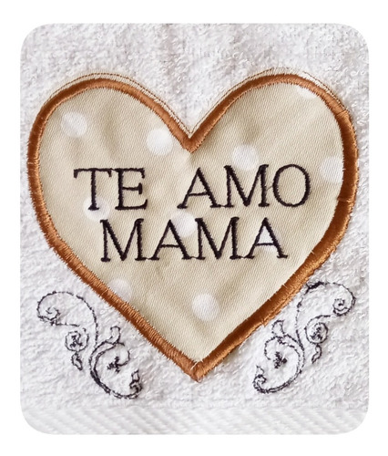 Imagen 2 de 3 de Toalla De Visita O Mano Aplique Bordada Dia De La Madre Mama