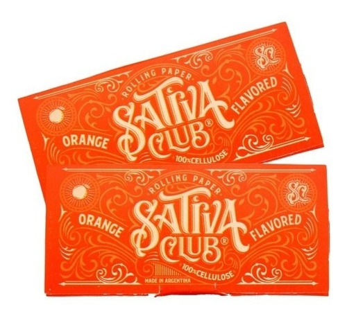 Sativa Club Celulosa Tradicional Sabor Naranja X2 Unidades