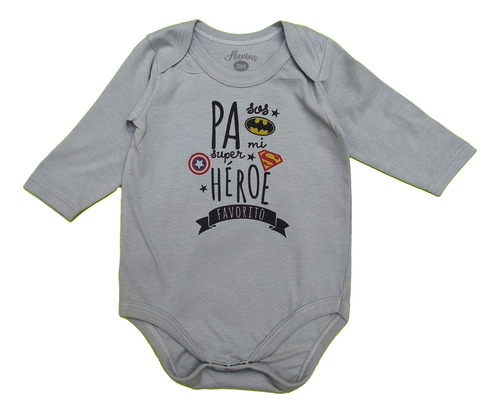 Body Día Del Padre Bebé Algodón Regalo Papá Sorpresa Gris 3 Meses Papá Heroe