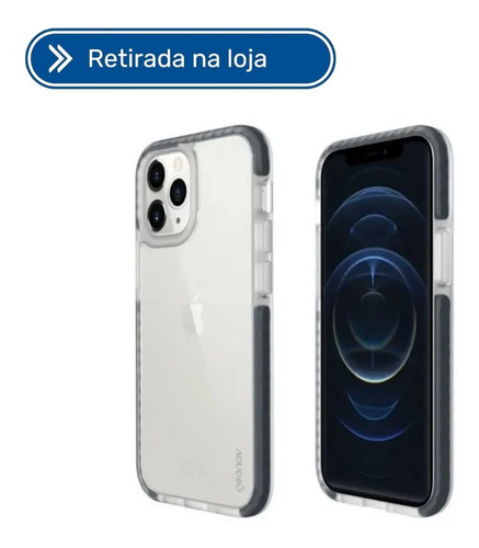 Capa Anti Impacto Para iPhone 12 E 12 Pro Cinza Ipi12psg