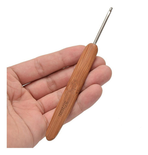 Imagen 6 de 9 de Set Palillos Crochet Bambu Punta Metálica (0.75mm A 3mm)