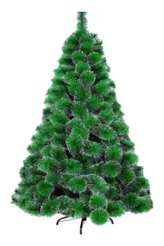 Árbol Pino Verde De Navidad 210mts Nevado Con Base Metal
