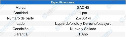 Kit-2 Amortiguadores Gas Traseros Renault Clio 02 A 10 Sachs