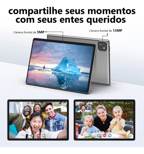 Tablet Acrensly Android 14 12+128gb Rom 6000mah 10.1'' Octa-core Pad Tablet Pab Android 14 10.1 12+128gb Ram Cinza Wifi 5g Pad Tablet Android 10.1, Tablet 2 Em 1 De 10,1 Polegadas, Tablet