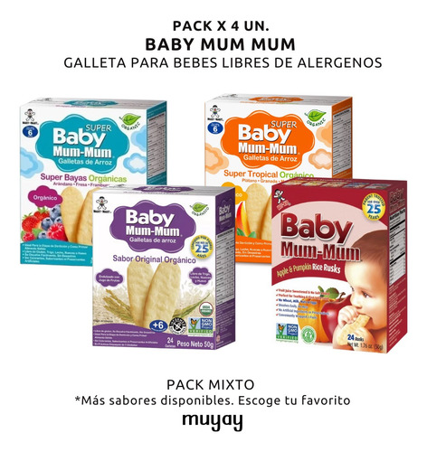 Pack - Galletas Baby Mum Mum Sin Alergenos