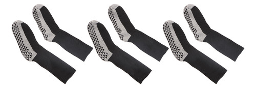 3 Pares De Calcetines De Fútbol Largos Negros Transpirables