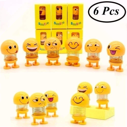 6 Lindas Muñecas Emoji Cabeza Bobble Decoración Interior Coc